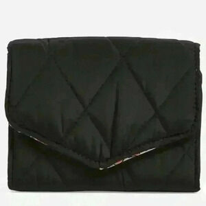 Vera Bradley Ultralight RFID Mini Tri-Fold Wallet in Black NWT